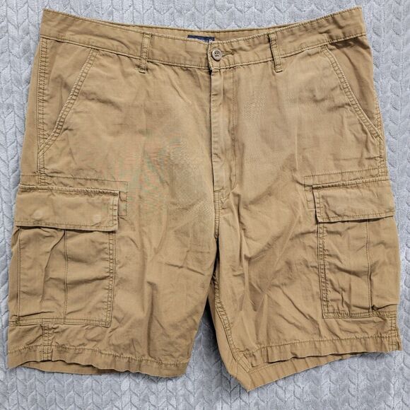 Levi's Cargo Shorts Mens Size 38 Brown Tan Cotton Ripstop Pockets White Tab Logo - Picture 1 of 9